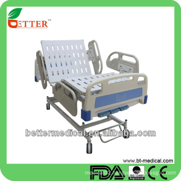 3-function manual Hospital bed with PP side rails hospital intensive care unit bed